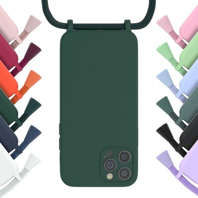EAZY CASE für Apple iPhone 12 Pro Hülle mit Band Handykette Silikon Cover Handy