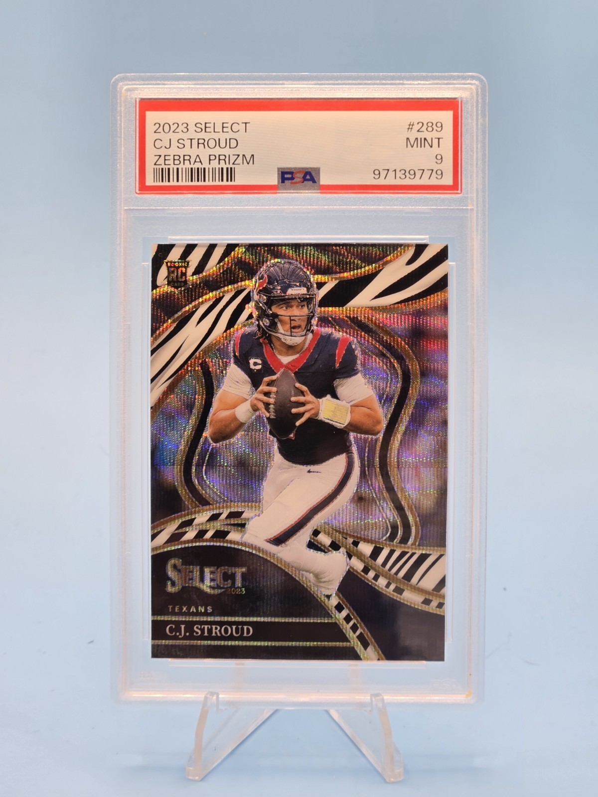 2023 Panini Select - Club Level C.J. Stroud #289 Zebra Prizm (RC) PSA 9