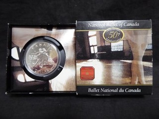 Silbermünze Canada Dollar 2001 "Ballettpaar" PP in Sch. WY6891