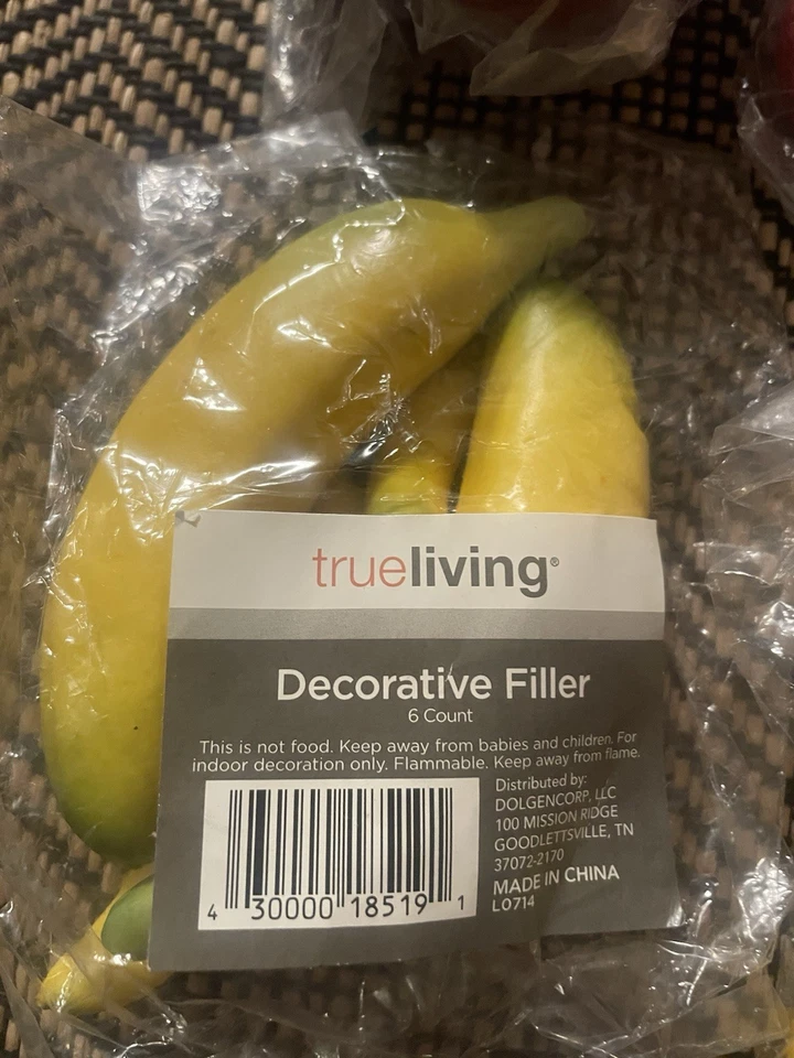 True Living Decorative Filler 6 Vtg Celluloid Fruit NIP 1 Package Open - Image 2 of 4
