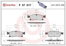 Bremsbelagsatz Vorne Teves-System für Dodge Durango WD Jeep Grand ab 10->