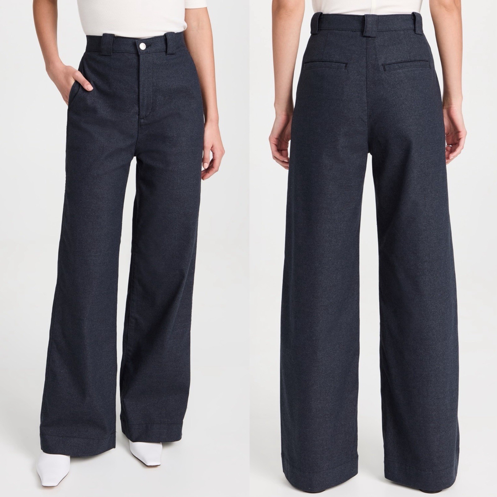 AG Los Angeles Tailored Deven High-Rise Ultra-Wide Leg Trouser Gunpowder NWT 32
