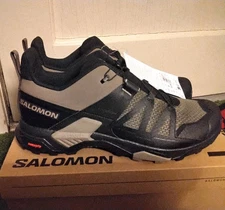 Salomon X Ultra 4 Hiking Shoe Low Bungee Black Khaki Mens 12 NEW IN BOX