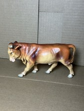Vintage Nativity Crepe Paper Mache Hand Painted Ox cow Figurine West Germany