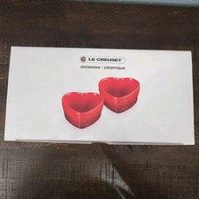Le Creuset HEART Ramekins SET of 2 Cerise 300mL/10OZ New in BOX