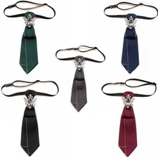 Versatile Pre-tied Uniform Ties Rhinestones Metal Charm Girls School Uniform
