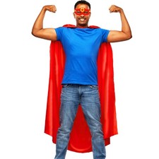 Adults Superhero-Cape and Mask for Women Men Super-Hero Costumes Spirit Day T...