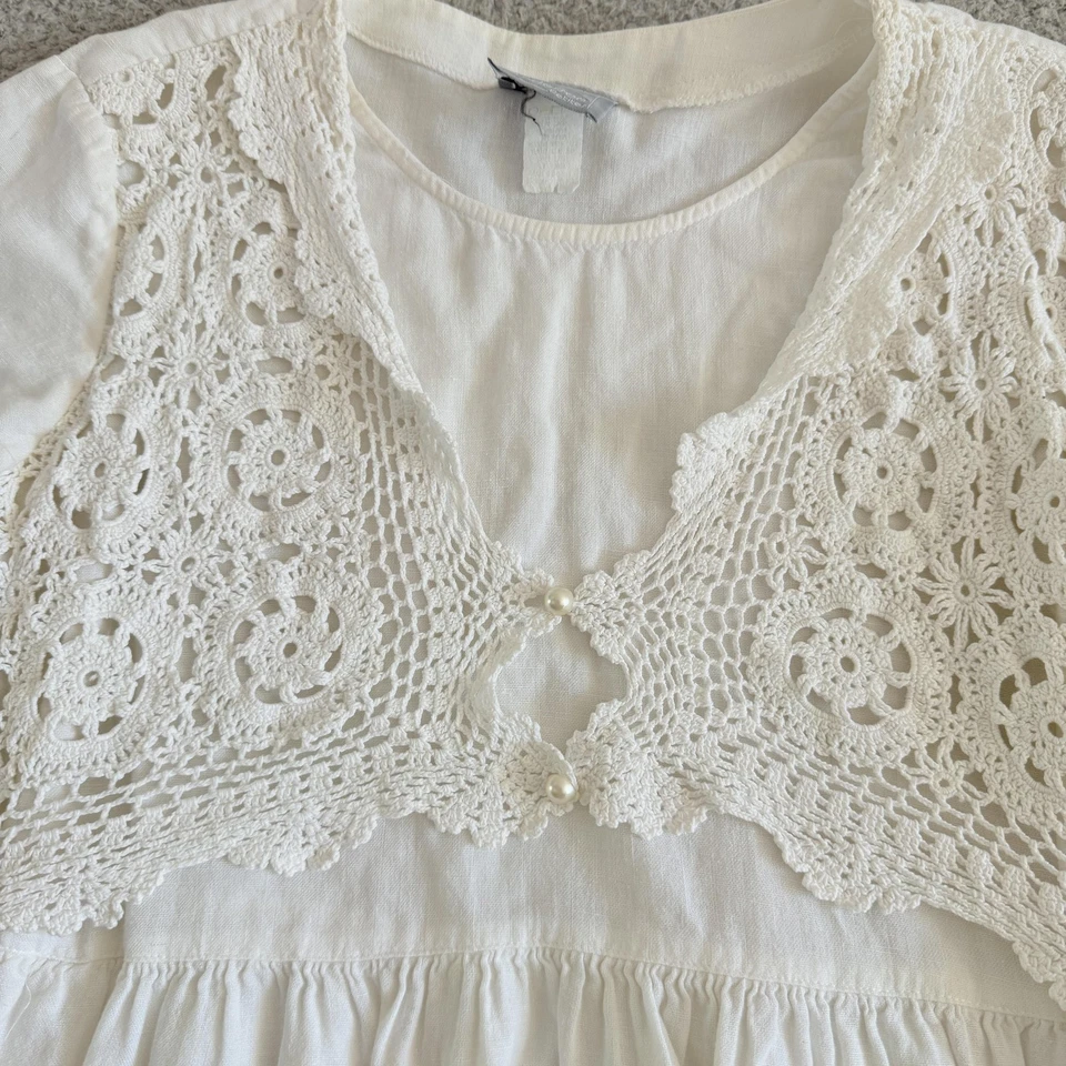 Carol Andersson Dress Petite Medium Crochet Lace Boho Cottagecore - Image 4 of 4