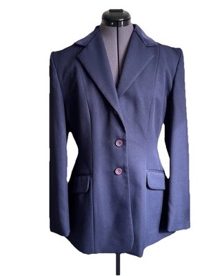Harry Hall Damen Navy Equestrian Show Jacke Samtkragen Gr. 38 UK 10