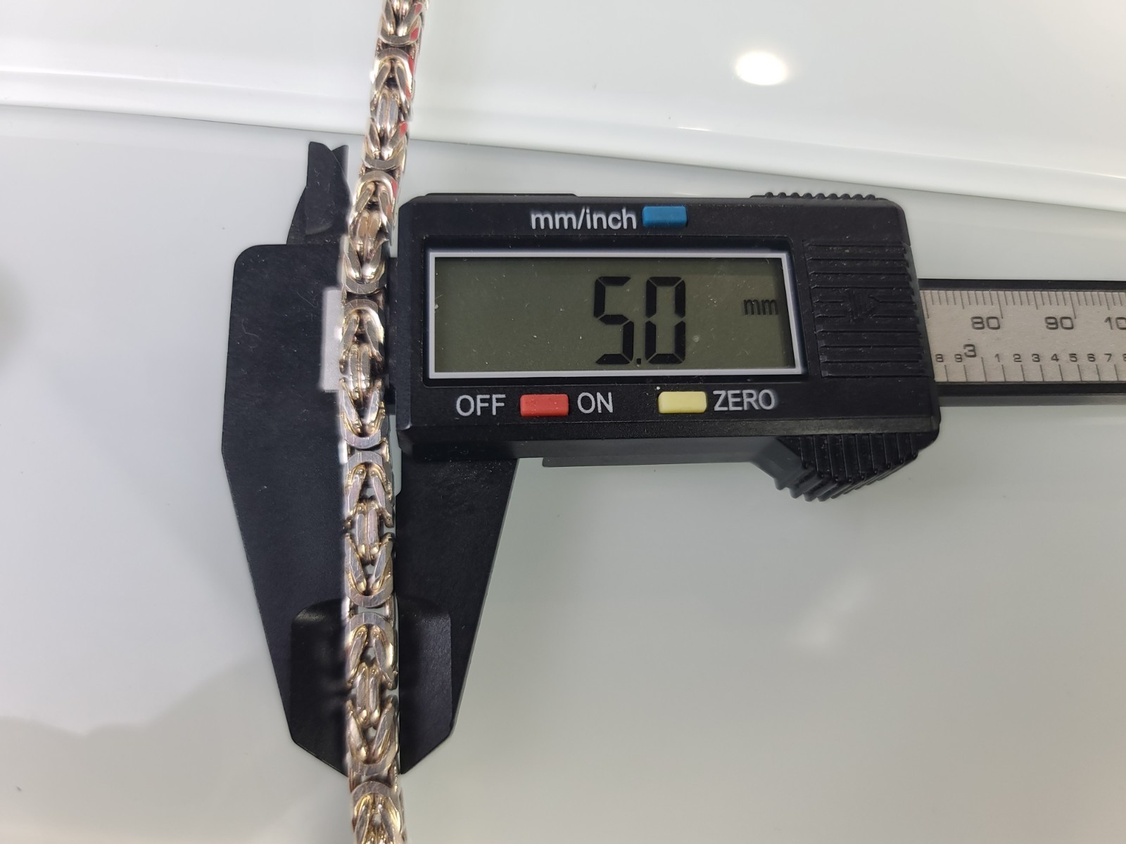 Sterling 925 Solid Silver Byzantine Chain 5mm Bra… - image 10