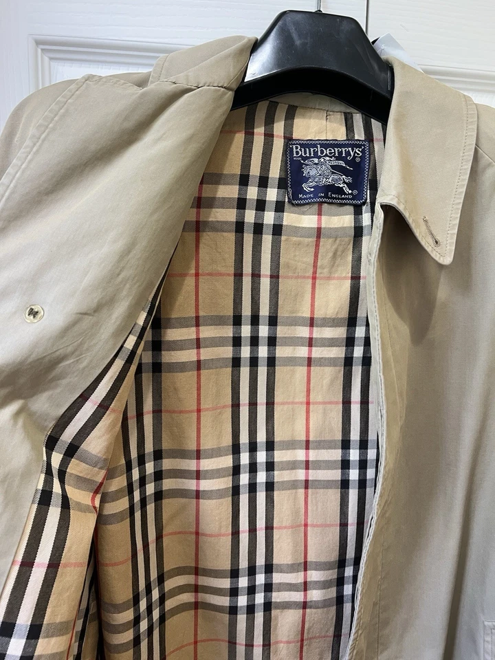 Chaqueta gabardina Burberry 42R beige para hombre forro a cuadros Nova Foto 2 de 4