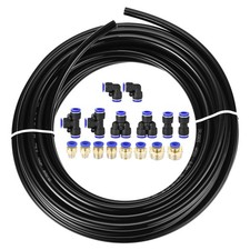 16pcs Air Hose Tubing Kit for Pipe Connection 8mm OD 10M Tube with Fittings