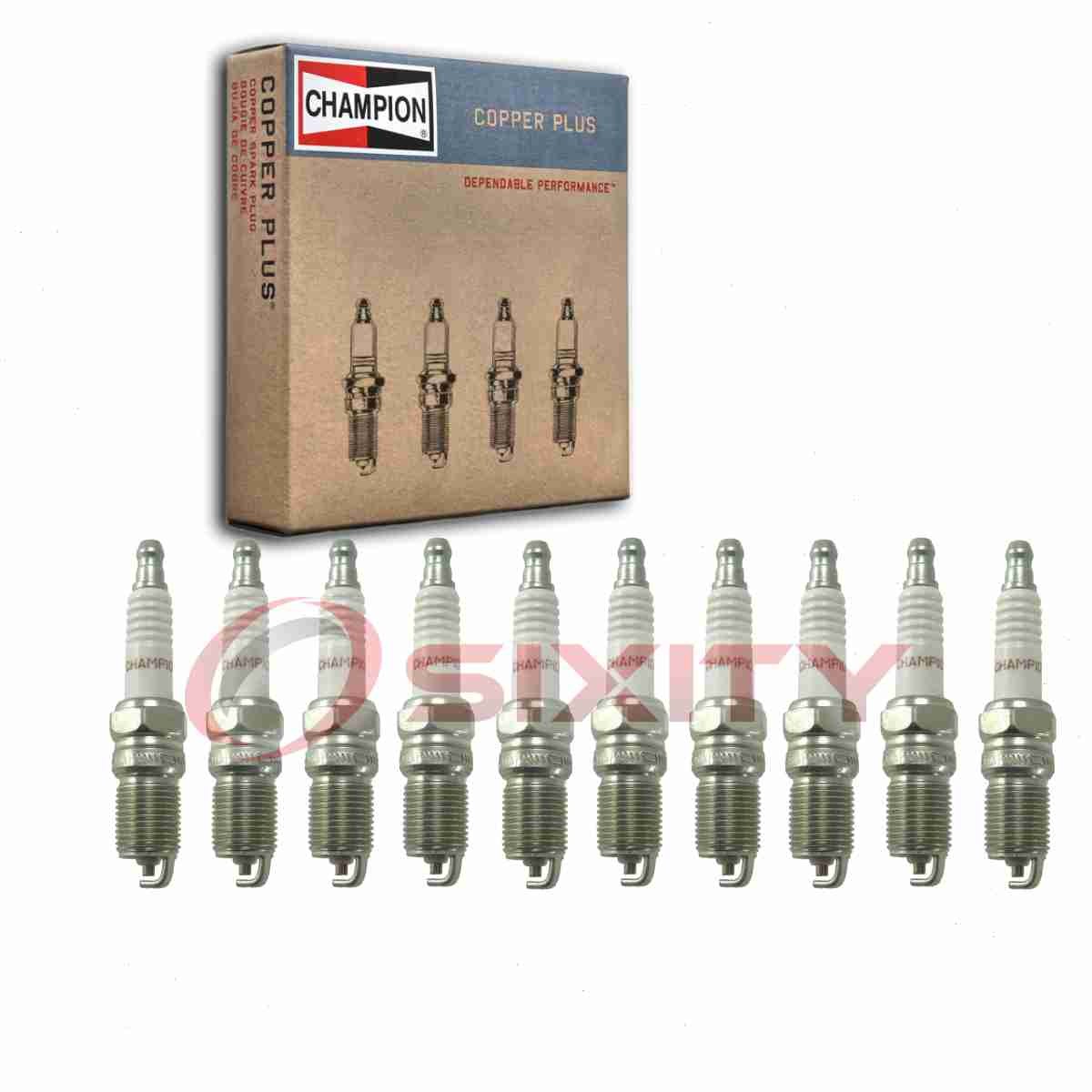 10 pc Champion Copper Plus 304 Spark Plugs for RS9YC R44LT Q6TC Q6RTC HR7DC yt