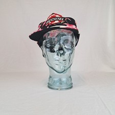 Vtg Custom PG&E Bechtel Hat Puff Front SnapBack Floral World TropicalBlackPink