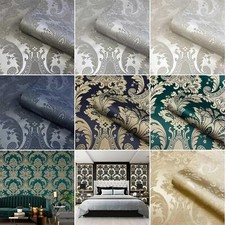 Belgravia Amara Damask Wallpaper Floral Textured Soft Sheen - Various Colours