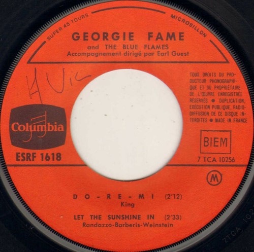 GEORGIE FAME "YEH YEH" EP 1965 COLUMBIA ESRF 1618 - Picture 4 of 4