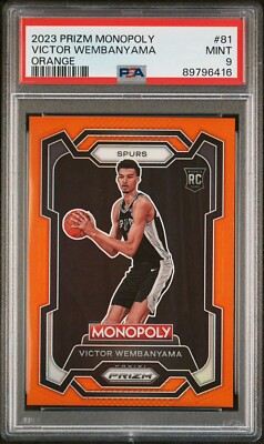 2023 Victor Wembanyama RC Prizm Monopoly Orange #56/124 #81 PSA 9