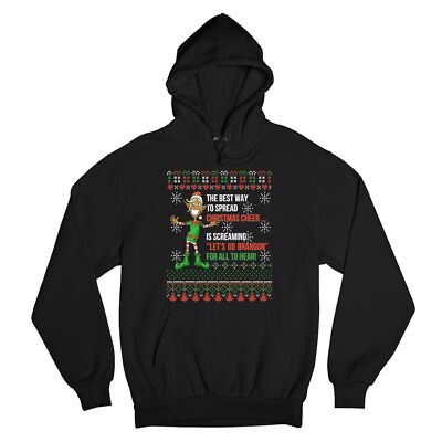 Christmas Cheer Let's Go Brandon Sweatshirt Ugly Sweater Theme Elf Hoodie