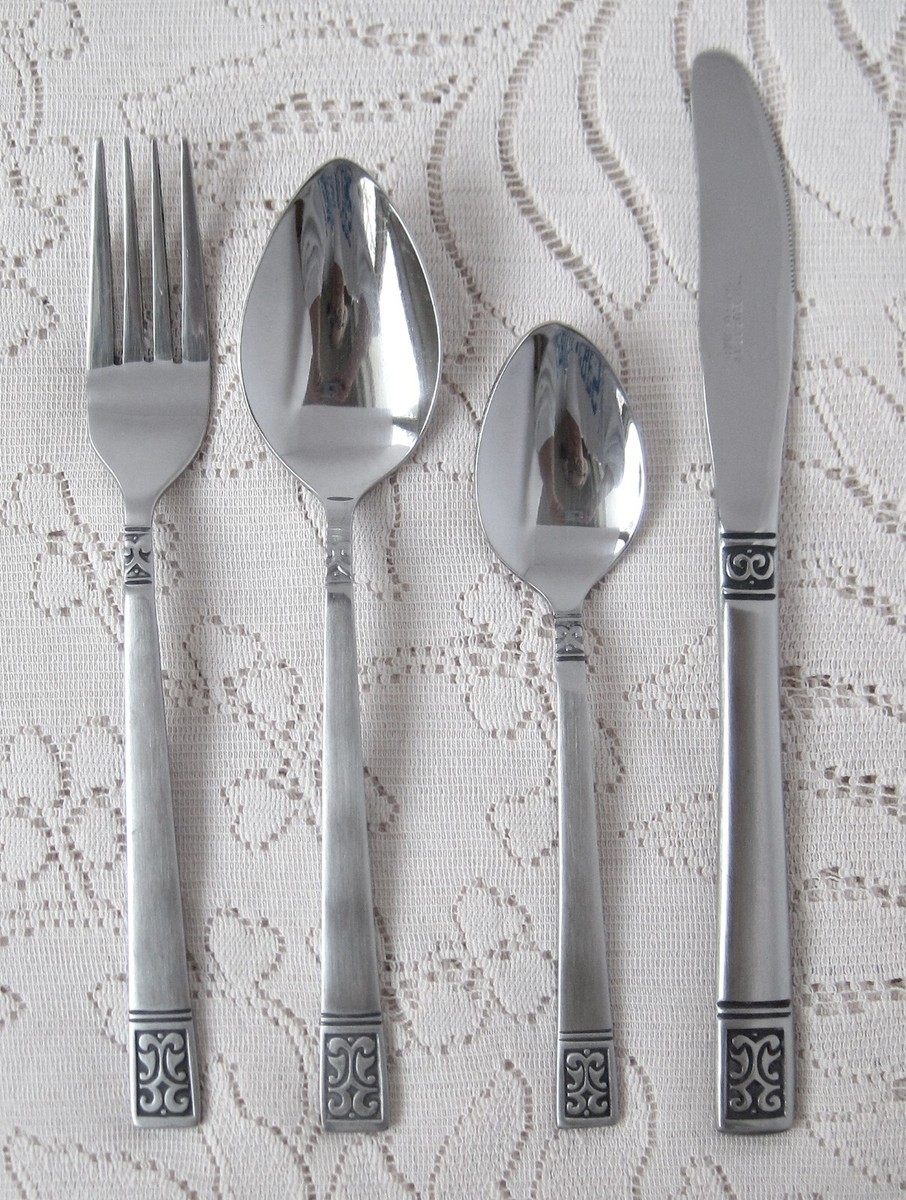 COOK-O-MATIC Stainless Korea New 4 Piece Place Setting SEVILLE | eBay