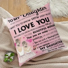1pc Pillow Cover for My Daughter Mother Gift for My Daughter Short Plush Pillow