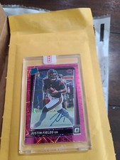 Justin Fields Rated Rookie Pink Velocity Auto
