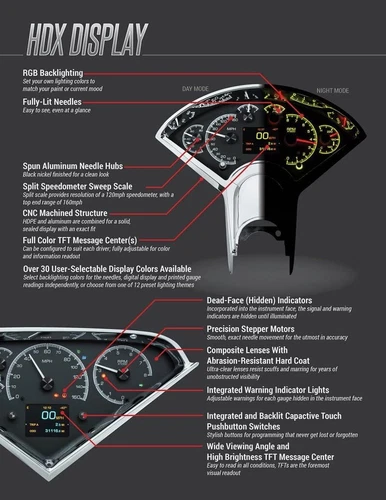 Dakota Digital 1955-1956 Chevy Bel Air Analog Gauges Black Face Alloy HDX-55C-K - Picture 10 of 12
