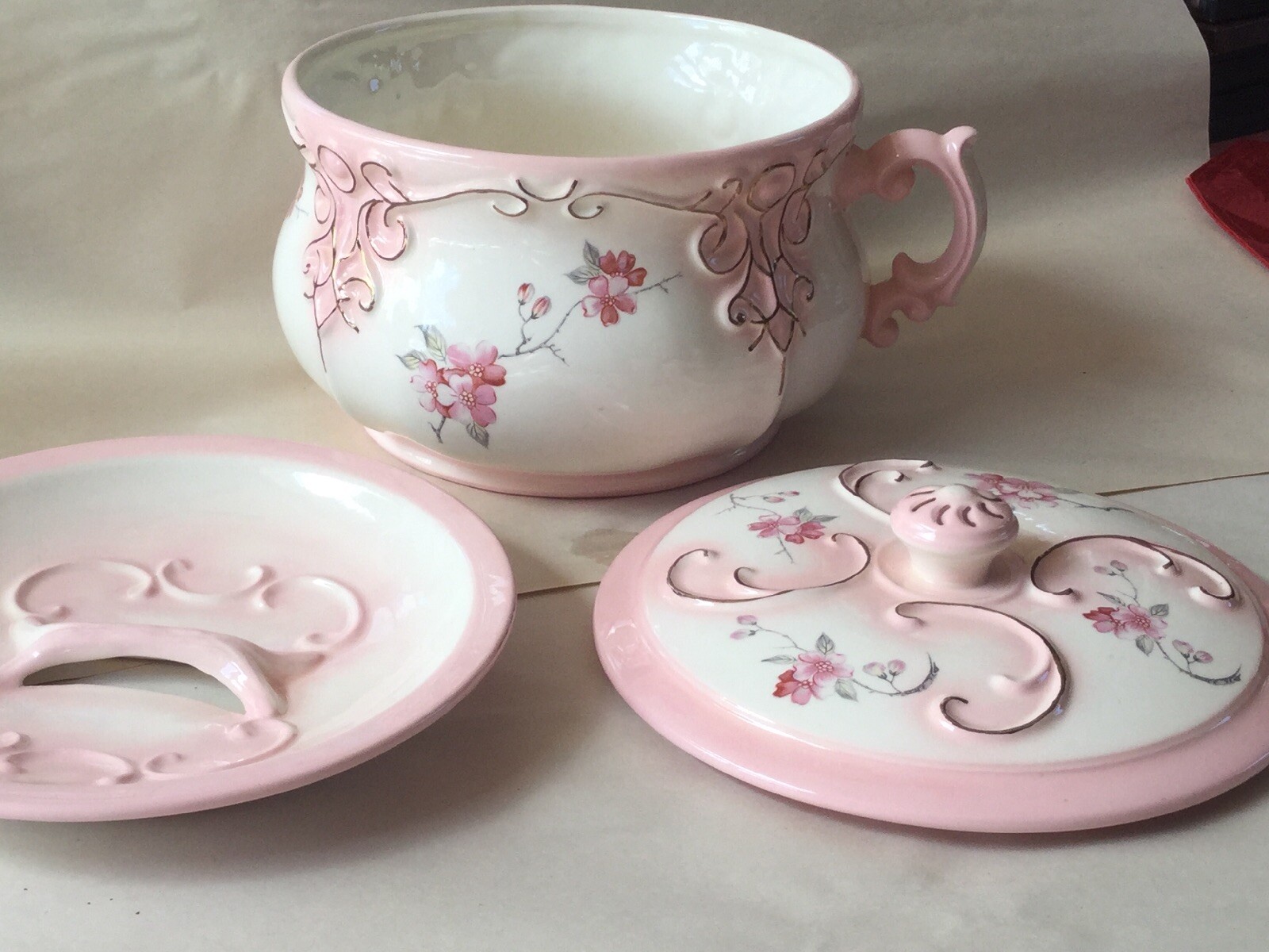 VINTAGE ARNEL'S CHAMBER POT 3 PC POTTERY BOWL WITH COVER & LID 1976 eBay