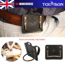 TOURBON Leather Hammer Holster Axe Holder Metal Hanger Workshop Tool Belt Pouch
