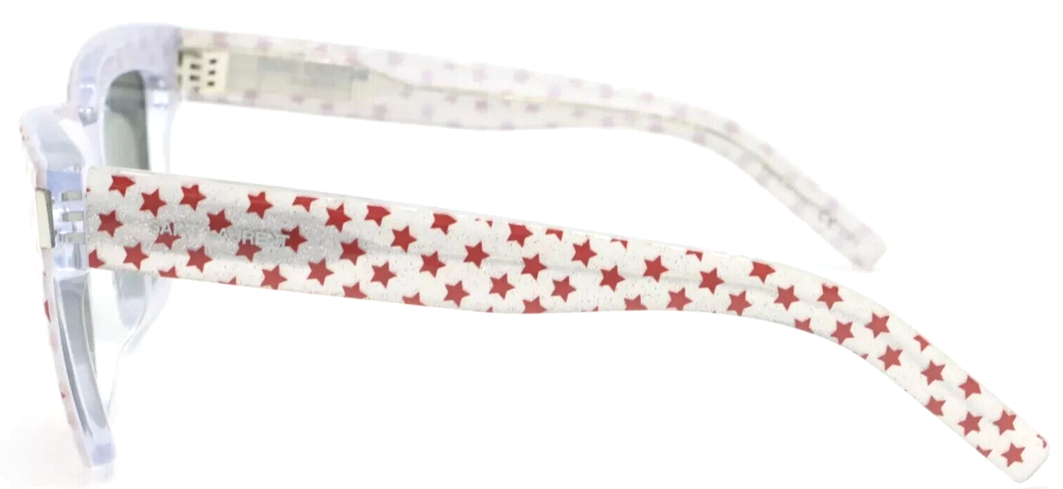 NUOVI OCCHIALI DA SOLE YSL SAINT LAURENT B 1 E 012 STELLE ROSSE SU ARGENTO AUTENTICI 54 20