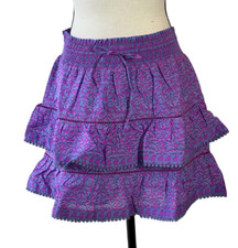 Vineyard Vines Size M Purple Tiered Ruffle Smocked Waist Skirt - New