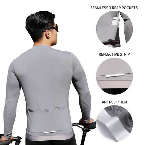 WOSAWE YKK 2-way Zipper Cycling Jerseys Men Skin-friendly Breathable Riding Tops - Picture 9 of 25