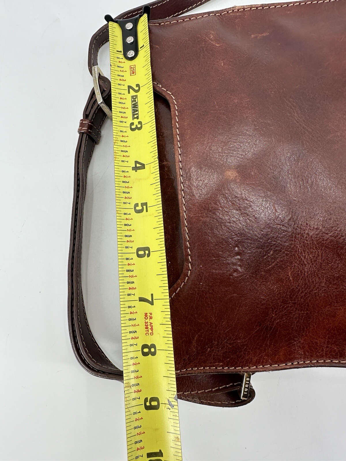 Vintage Giudi Italian Bag Brown Leather Bucket Crossbody Boho Rustic