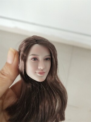 1/6 KT005 Female Girl Head Sculpt Fit 12 Phicen JIAOU DOLL Suntan Body Figure