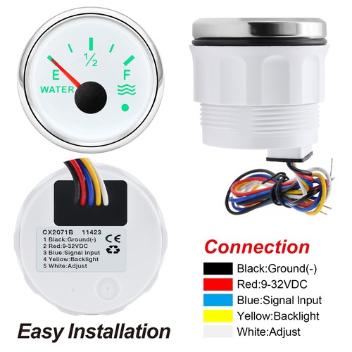 52MM Water Level Gauge with 225mm Water Level Sensor Units for Boat Car Truck - Picture 18 of 20