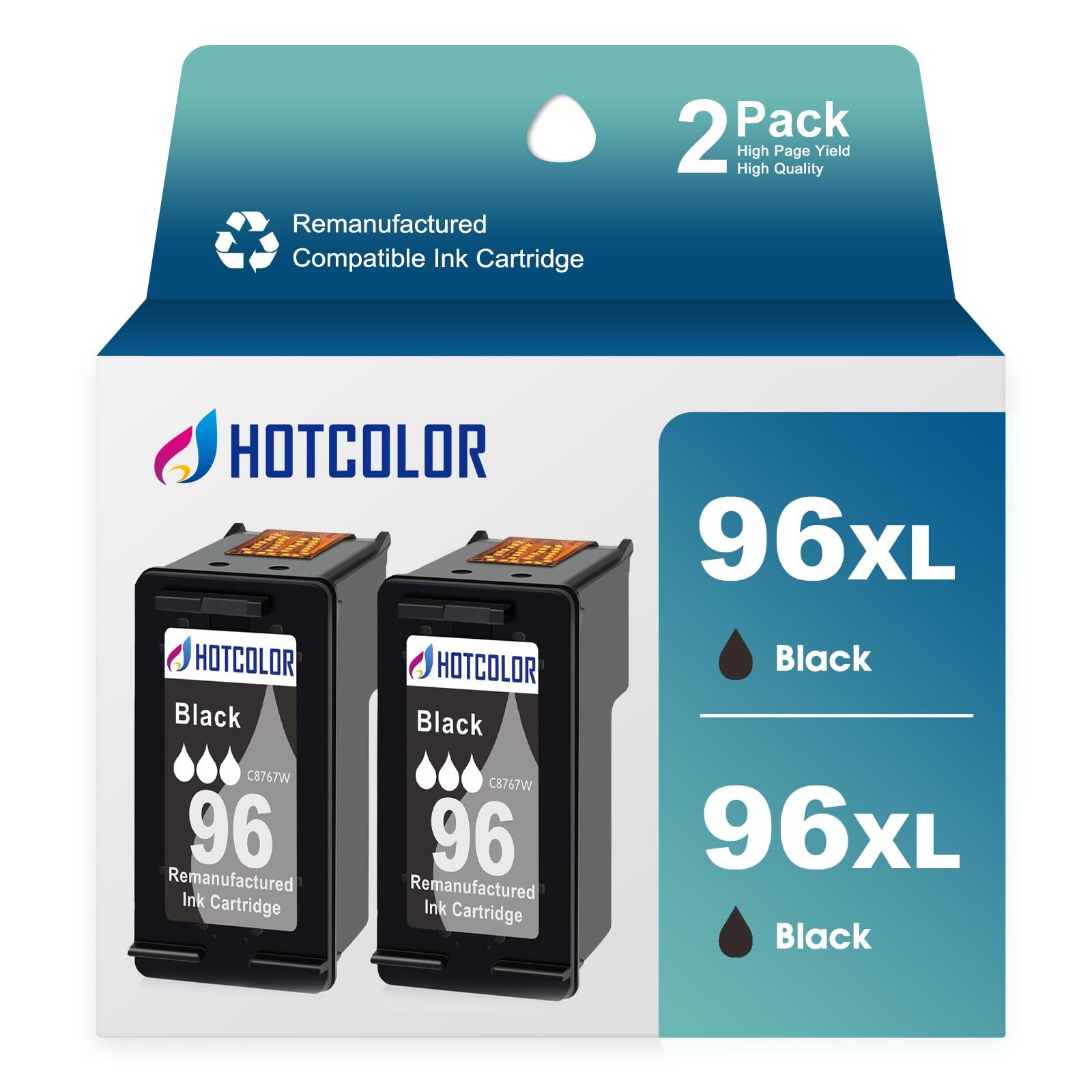 96 Black Ink Cartridge Replacement for hp 96 Ink cartrisge Black for hp Ink 9...
