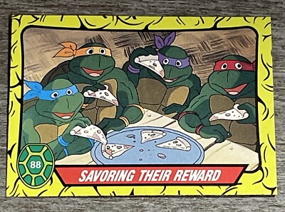 1989 O-Pee-Chee Teenage Mutant Ninja Turtles Savoring Their Reward #88  *K463*