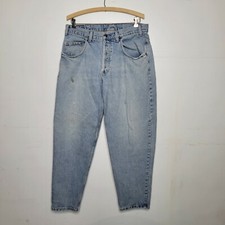 Vintage Distressed 90s GAP Blue Zip Fly Straight Leg Baggy Jeans 32x29 USA Made