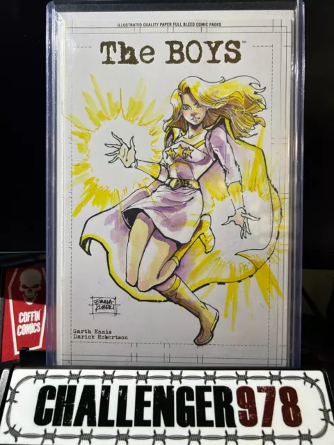 THE BOYS #1 Gold Foil Blank Emma Kubert OA SKETCH w/ COA + Toploader