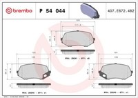 Brembo P 54 044 Bremsbelagsatz, Scheibenbremse
