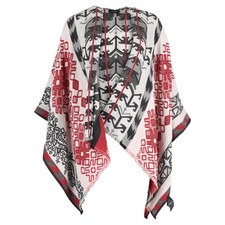 Etro Printed Shawl In Red Wool One Size
