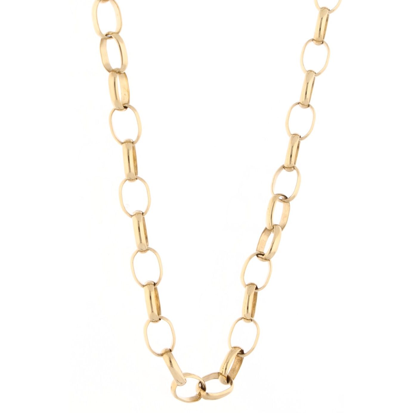 9Carat Yellow Gold 20.5"" Oval Belcher Chain/ Necklace (3mm Wide)