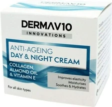 DermaV10 Innovations Anti-Ageing Day & Night Cream w/ Collagen 50ml