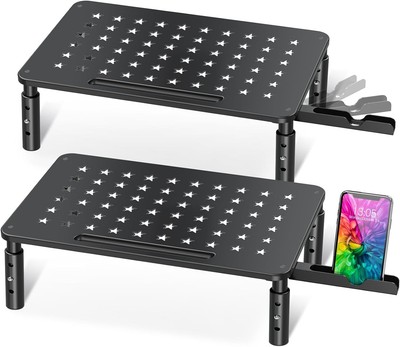 Zimilar 2 Pack Monitor Stand  3 Height Adjustable Stand with Unique Star Mesh...