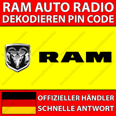  RAM RADIO DEKODIEREN PIN CODE 1500 2500 3500 PROMASTER VP2 VP3 VP4 UCONNECT 12 