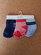 Carter's 3-Pack Boys Socks 3 Different Designs Size 0-3M NWT