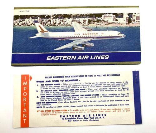 Vintage Eastern Airlines Passenger Ticket Boarding Pass Folder Jacket - Picture 2 of 5