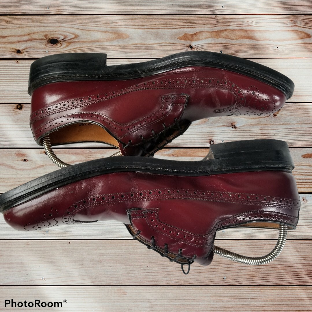 Vtg STUART MCGUIRE Burgundy Leather Wingtip Oxfords Imperial 