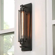 Industrial Wall Lamp Wire Cage Sconces - N/a Black Modern Contemporary Rustic