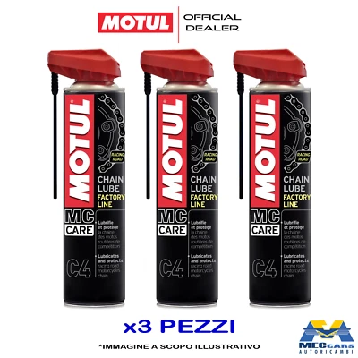 3 x 400 ML MOTUL C4 CHAIN LUBE MC CARE GRASSO SPRAY PER LUBRIFICARE CATENA MOTO