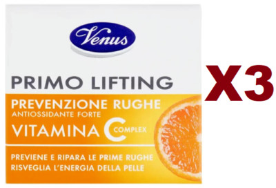 3 VENUS PRIMA LIFTING VORBEUGUNG FALTEN ANTIOXIDATIVE CREME VITAMIN C GESICHT 50ML